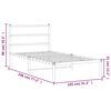 vidaXL Bettgestell mit Kopfteil Metall Schwarz 100x190 cm