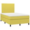 vidaXL Boxspringbett mit Matratze & LED Gr&uuml;n 120x200 cm Stoff