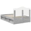 vidaXL Bettrahmen Graues Sonoma 135 x 190 cm Massives Kiefernholz