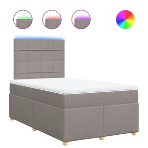 vidaXL Boxspringbett mit Matratze Taupe 120x200 cm Stoff