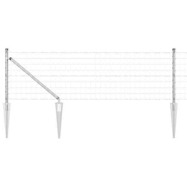 vidaXL Zaun mit Pfosten Silber 0,4 x 10 m Stahl