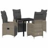 vidaXL Garten Essgruppe 5 stk. Grau Poly-Rattan