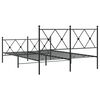 vidaXL Bettgestell mit Kopf- und Fu&szlig;teil Metall Schwarz 140x200 cm