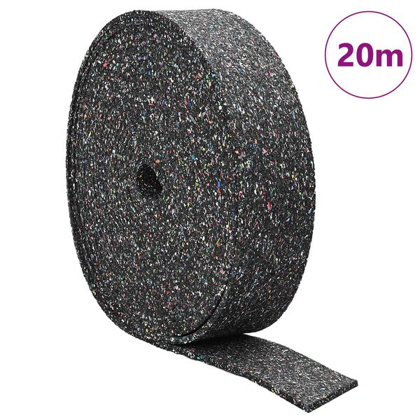 vidaXL Gummiwalze Schwarz 2000 x 10 x 0,6 cm Gummi