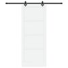 vidaXL Schiebet&uuml;r ORKDAL Wei&szlig; 93 x 232 cm Massives Kiefernholz