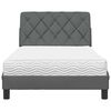 vidaXL Bett mit Matratze Dunkelgrau 100x200 cm Stoff