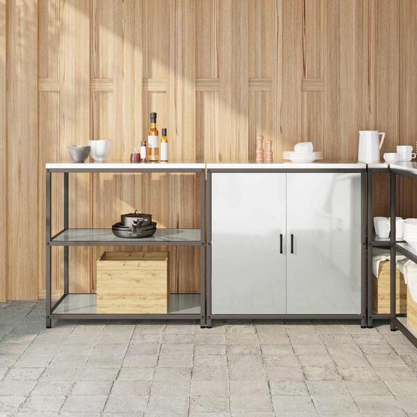 vidaXL Aufbewahrungsset f&uuml;r die K&uuml;che 2 pcs Silber Verzinkter Stahl