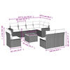 vidaXL 9-tlg. Garten-Sofagarnitur mit Kissen Schwarz Poly Rattan