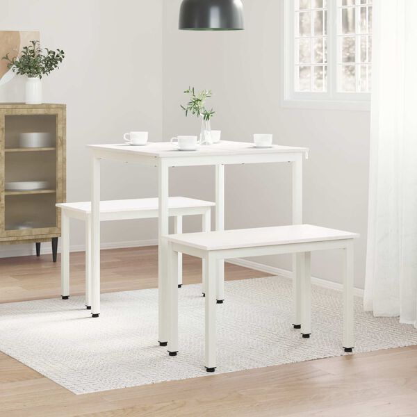 vidaXL Esstisch Wei&szlig; 70 x 70 x 75 cm Massives Kiefernholz
