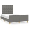 vidaXL Bettgestell ohne Matratze Dunkelgrau 120x200 cm Stoff