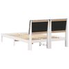 vidaXL Bettgestell mit gepolstertem Kopfteil Wei&szlig; 135 x 190 cm