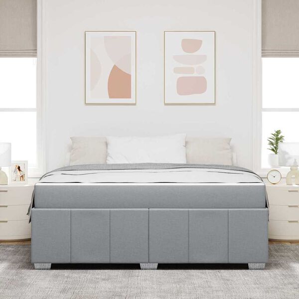 vidaXL Bettrahmen mit Matratze Hellgrau 180 x 200 cm Stoff
