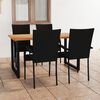 vidaXL 5-tlg. Garten-Essgruppe Poly Rattan Schwarz