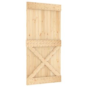 vidaXL Schiebet&uuml;r NARVIK 100 x 210 cm (213,5 cm) Nat&uuml;rlich und Schwarz