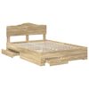 vidaXL Bettrahmen mit Kopfteil Sonoma-Eiche 140 x 190 cm Holzwerkstoff