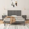 vidaXL Wand-Kopfteil Grau 126x3x63 cm Massivholz Kiefer