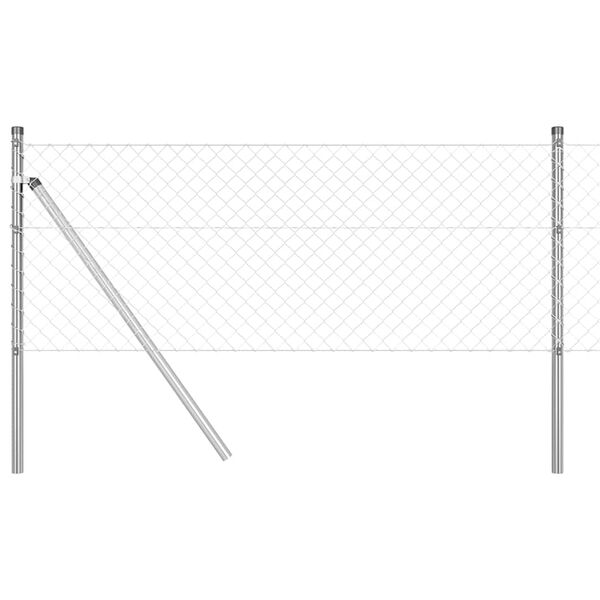 vidaXL Zaunpfosten Silber 10 x 0,8 m (40 x 40 mm Gitter) Stahl