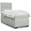 vidaXL Boxspringbett mit Matratze Hellgrau 100x200 cm Samt