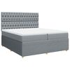 vidaXL Boxspringbett mit Matratze Hellgrau 200x200 cm Stoff