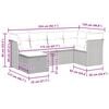 vidaXL 6-tlg. Garten-Sofagarnitur mit Kissen Grau Poly Rattan