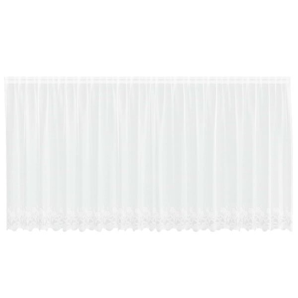 vidaXL Spitzenvorhang mit Vorh&auml;ngen Floral Wei&szlig; 160 x 500 cm Polyester