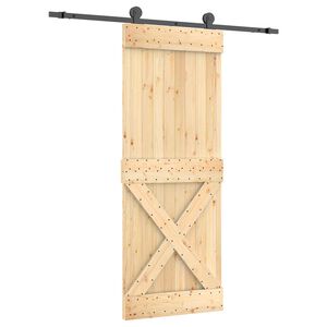 vidaXL Schiebet&uuml;r 80 x 210 cm Massivkiefer (Unbehandelt)