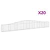 vidaXL Gabionen mit Hochbogen 20 Stk. 400x30x40/60 cm Verzinktes Eisen