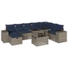 vidaXL 9-teiliges Gartensofa-Set mit Kissen, grau, Polyrattan