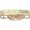 vidaXL Outdoor-Sofagarnitur 5 Stk. Wei&szlig; und Creme Polyester
