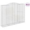vidaXL Gabionen mit Hochbogen 13 Stk 300x50x220/240cm Verzinktes Eisen