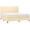 vidaXL Boxspringbett mit Matratze Creme 200x200 cm Stoff