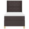 vidaXL Boxspringbett mit LED-Lichtleisten Braun 100 x 200 cm Stoff