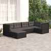 vidaXL 6-tlg. Garten-Lounge-Set mit Kissen Schwarz Poly Rattan