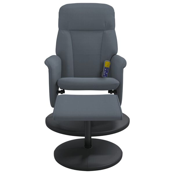 vidaXL Massagesessel mit Fu&szlig;hocker Dunkelgrau Samt
