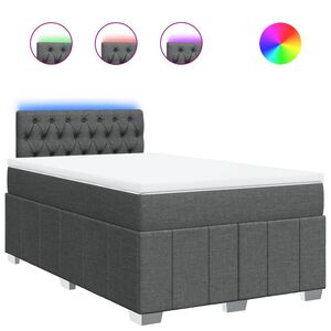vidaXL Boxspringbett mit Matratze Dunkelgrau 120x200 cm Stoff