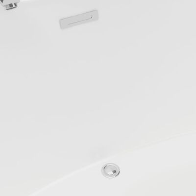 vidaXL Freistehende Badewanne mit Wasserhahn Weiß Acryl 204 L