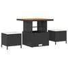vidaXL Garten-Sofa-Set mit Kissen mit Speicher 8 pcs Schwarz und Creme