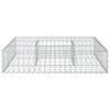vidaXL Gabionen Hochbeet Silber 100 x 100 x 20 cm Verzinkter Stahl