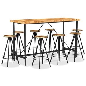 vidaXL 9-tlg. Bar-Set Massivholz Akazie und Altholz