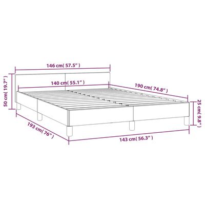 vidaXL Bettgestell ohne Matratze Dunkelbraun 140x190 cm Stoff