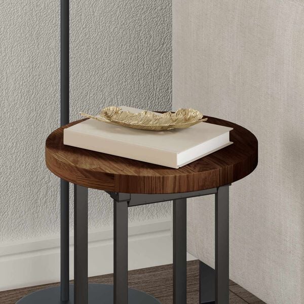 vidaXL Tischplatte Braun Ø 30 x 2.5 cm Massives Eichenholz