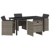 vidaXL Garten Essgruppe 5 pcs Grau Poly-Rattan