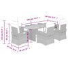 vidaXL 7-tlg. Garten-Essgruppe mit Kissen Grau Poly Rattan