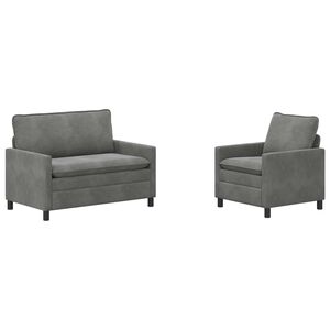 vidaXL Sofa Set 2 stk. Dunkelgrau Samt