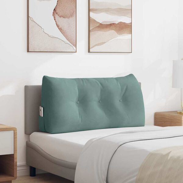 vidaXL R&uuml;ckenkissen Meergr&uuml;n 100 x 24 x 50 cm Samt