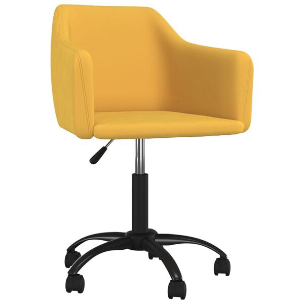 vidaXL Esszimmerst&uuml;hle 2 Stk. Drehbar Gelb Samt