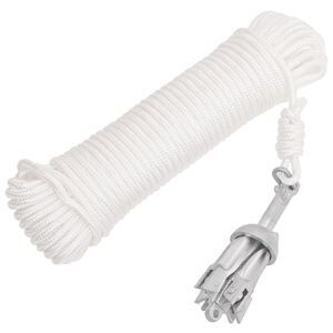 vidaXL Klappanker mit Seil Silber 0,7 kg Feuerverzinktes Gusseisen