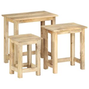 vidaXL Satztische 3 Stk. Massivholz Mango