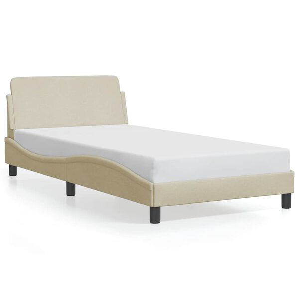 vidaXL Bettgestell "Dover" Creme 100x200 cm Stoff