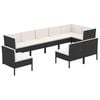 vidaXL 9-tlg. Garten-Lounge-Set mit Auflagen Poly Rattan Schwarz